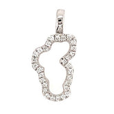 Small Version 14 Karat White Gold Pendant with 29 Round Diamonds Surro